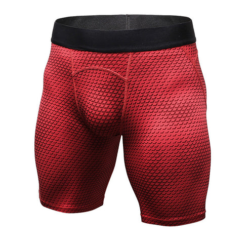 Men's Quick Dry 3D Printed Sport Spandex Compression Shorts
